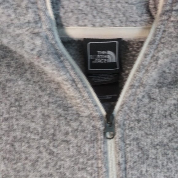 The North Face Heather Knit Hoodie Zip Pullover Kangaroo Pocket Sweater Size SP - Picture 5 of 6